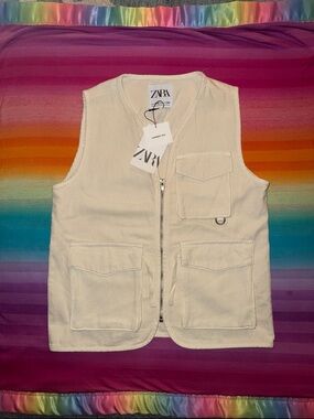 Zara Canvas Zip Pocket Vest (Kids 9-10) *New*